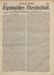 Theologisches Literaturblatt, 3. September 1880, Nr 35.