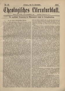 Theologisches Literaturblatt, 24. September 1880, Nr 38.