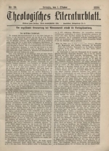 Theologisches Literaturblatt, 1. Oktober 1880, Nr 39.