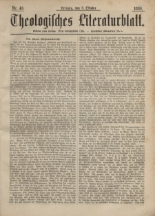 Theologisches Literaturblatt, 8. Oktober 1880, Nr 40.