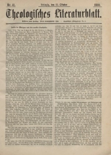 Theologisches Literaturblatt, 15. Oktober 1880, Nr 41.