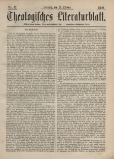 Theologisches Literaturblatt, 22. Oktober 1880, Nr 42.