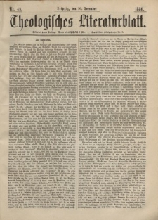 Theologisches Literaturblatt, 10. Dezember 1880, Nr 49.