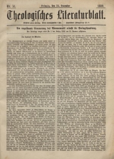 Theologisches Literaturblatt, 24. Dezember 1880, Nr 51.