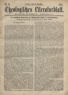 Theologisches Literaturblatt, 31. Dezember 1880, Nr 52.