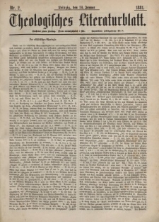 Theologisches Literaturblatt, 14. Januar 1881, Nr 2.