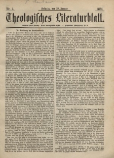 Theologisches Literaturblatt, 28. Januar 1881, Nr 4.