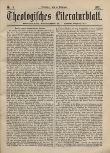 Theologisches Literaturblatt, 4. Februar 1881, Nr 5.