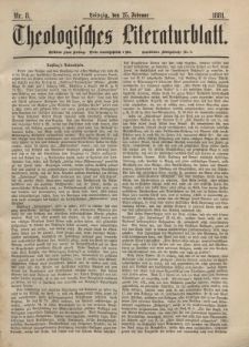 Theologisches Literaturblatt, 25. Februar 1881, Nr 8.