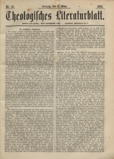 Theologisches Literaturblatt, 11. März 1881, Nr 10.