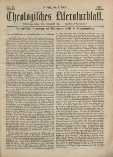 Theologisches Literaturblatt, 1. April 1881, Nr 13.