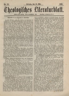 Theologisches Literaturblatt, 20. Mai 1881, Nr 20.