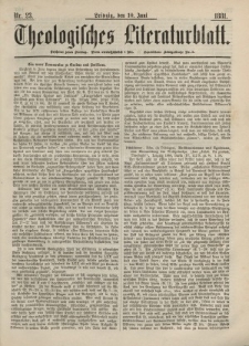 Theologisches Literaturblatt, 10. Juni 1881, Nr 23.