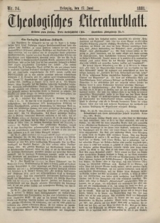 Theologisches Literaturblatt, 17. Juni 1881, Nr 24.
