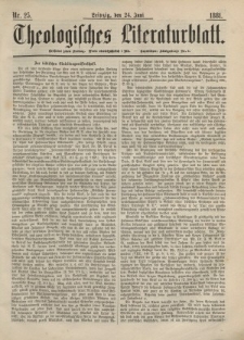 Theologisches Literaturblatt, 24. Juni 1881, Nr 25.