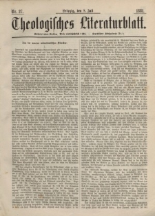 Theologisches Literaturblatt, 8. Juli 1881, Nr 27.