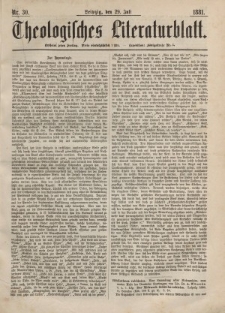 Theologisches Literaturblatt, 29. Juli 1881, Nr 30.
