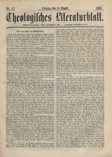 Theologisches Literaturblatt, 19. August 1881, Nr 33.