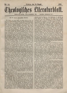 Theologisches Literaturblatt, 26. August 1881, Nr 34.