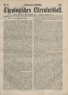 Theologisches Literaturblatt, 2. September 1881, Nr 35.