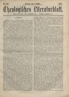 Theologisches Literaturblatt, 7. Oktober 1881, Nr 40.