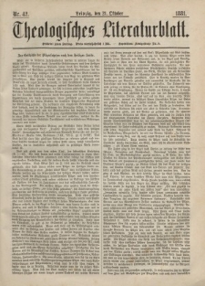 Theologisches Literaturblatt, 21. Oktober 1881, Nr 42.