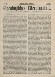 Theologisches Literaturblatt, 21. Oktober 1881, Nr 42.