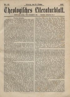Theologisches Literaturblatt, 28. Oktober 1881, Nr 43.