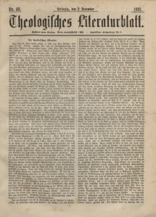 Theologisches Literaturblatt, 2. Dezember 1881, Nr 48.