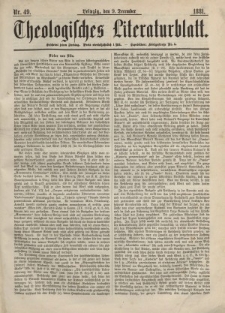 Theologisches Literaturblatt, 9. Dezember 1881, Nr 49.