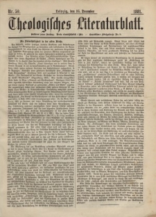 Theologisches Literaturblatt, 16. Dezember 1881, Nr 50.