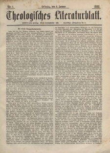 Theologisches Literaturblatt, 6. Januar 1882, Nr 1.