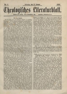Theologisches Literaturblatt, 13. Januar 1882, Nr 2.