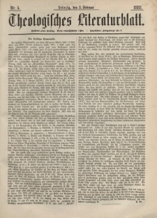 Theologisches Literaturblatt, 3. Februar 1882, Nr 5.