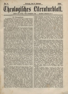 Theologisches Literaturblatt, 10. Februar 1882, Nr 6.