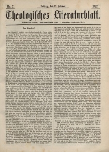 Theologisches Literaturblatt, 17. Februar 1882, Nr 7.
