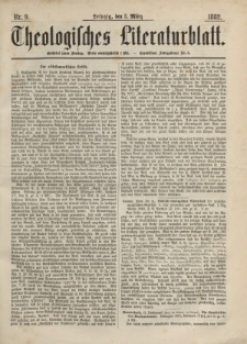 Theologisches Literaturblatt, 3. März 1882, Nr 9.