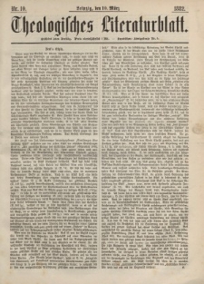 Theologisches Literaturblatt, 10. März 1882, Nr 10.