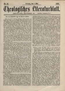 Theologisches Literaturblatt, 5. Mai 1882, Nr 18.