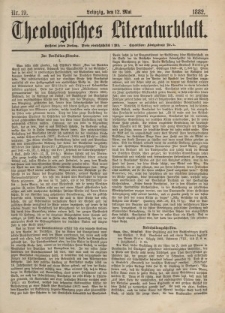 Theologisches Literaturblatt, 12. Mai 1882, Nr 19.