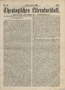 Theologisches Literaturblatt, 19. Mai 1882, Nr 20.