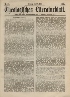 Theologisches Literaturblatt, 26. Mai 1882, Nr 21.