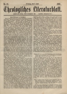 Theologisches Literaturblatt, 9. Juni 1882, Nr 23.