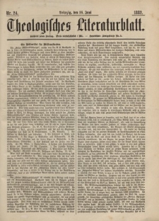 Theologisches Literaturblatt, 16. Juni 1882, Nr 24.