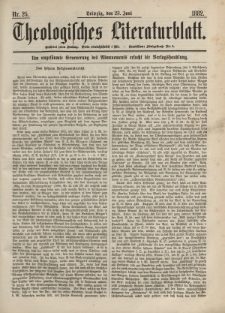 Theologisches Literaturblatt, 23. Juni 1882, Nr 25.