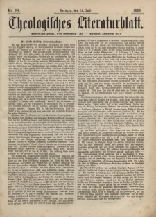 Theologisches Literaturblatt, 14. Juli 1882, Nr 28.