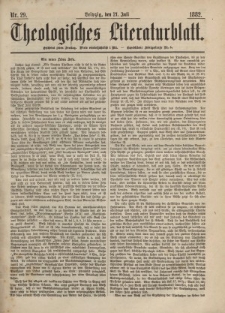 Theologisches Literaturblatt, 21. Juli 1882, Nr 29.