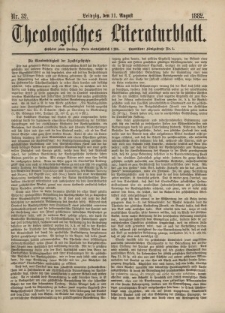 Theologisches Literaturblatt, 11. August 1882, Nr 32.