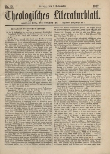 Theologisches Literaturblatt, 1. September 1882, Nr 35.