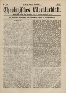 Theologisches Literaturblatt, 22. September 1882, Nr 38.